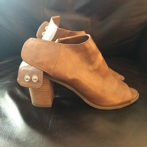 Brown Leather Wedges